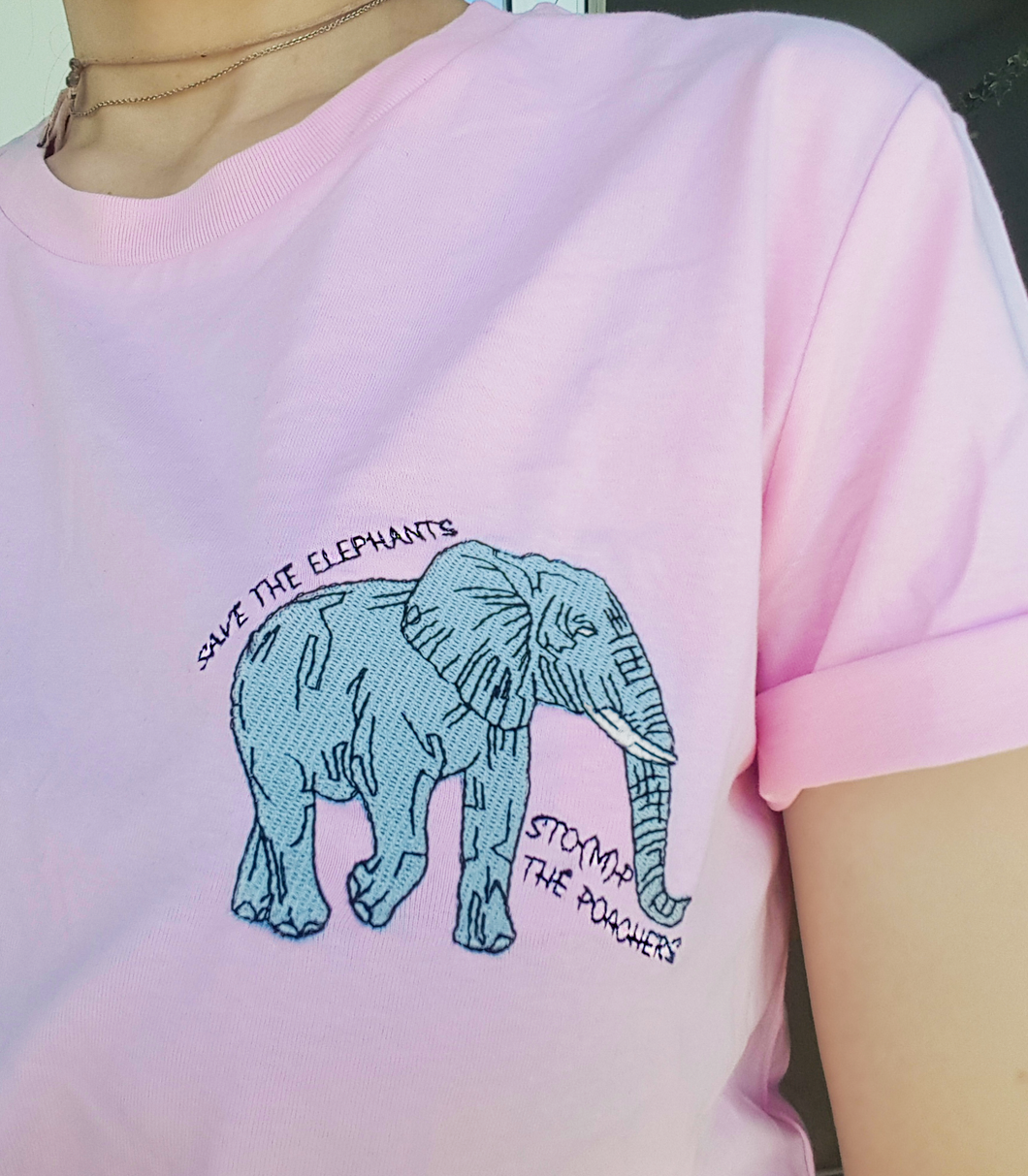 Save the Elephants - Embroidered Unisex T-shirt